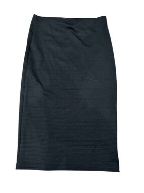 Topshop Black Ribbed Pencil Skirt